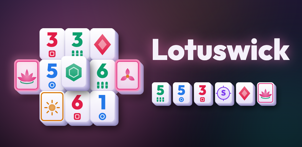 Lotuswick: a small stack of pearl mahjong tiles beside the game's name